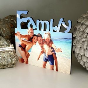 Blank Laser Cut 'Family' MDF Photo Blocks For Sublimation Printing