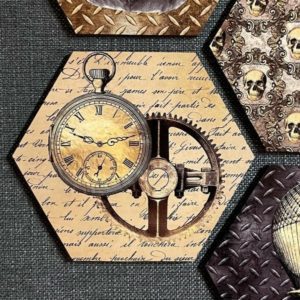 Blank Hexagon Glossy Coasters for Sublimation Printing, cork back (Pack of 10)