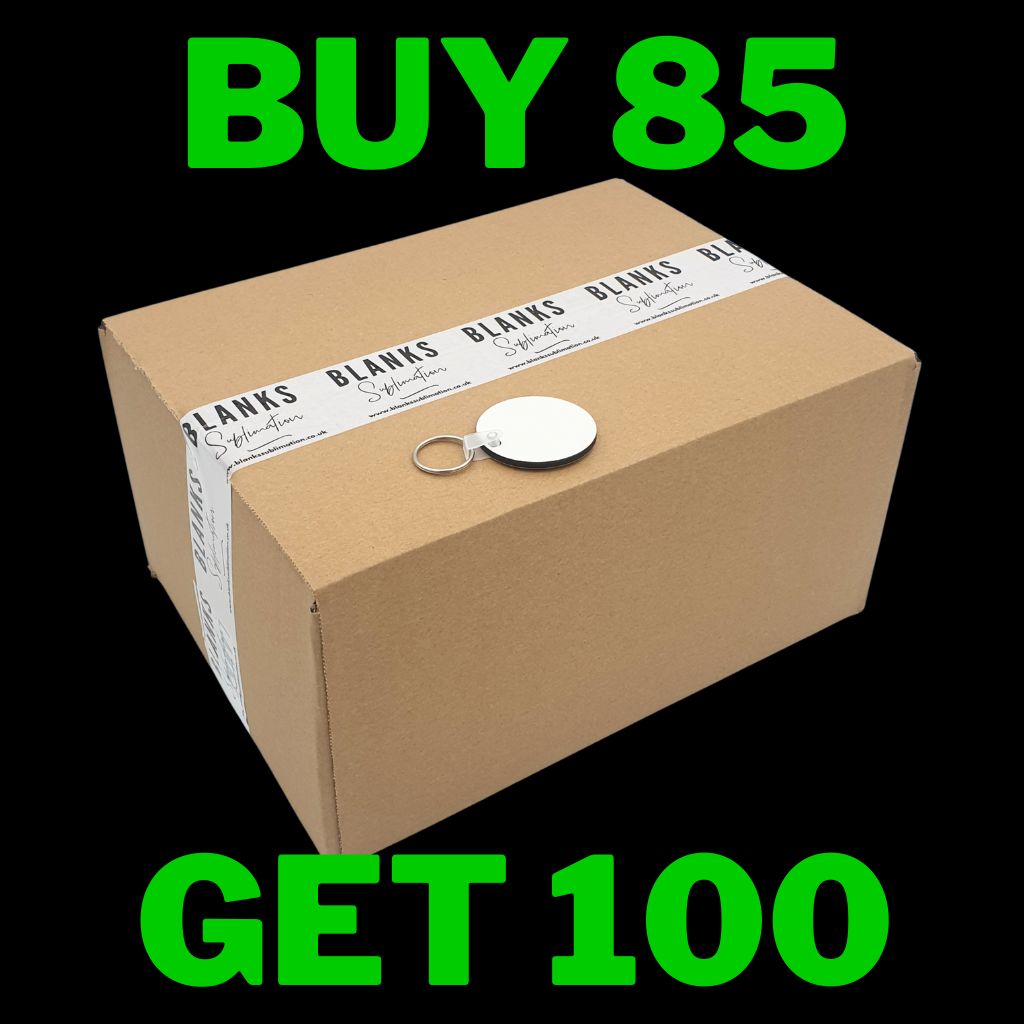 100 x Round MDF Keyrings Blank for Sublimation Printing