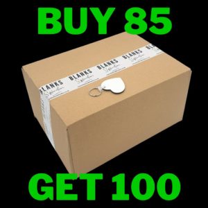 100 x Heart MDF Keyrings Blank For Sublimation Printing